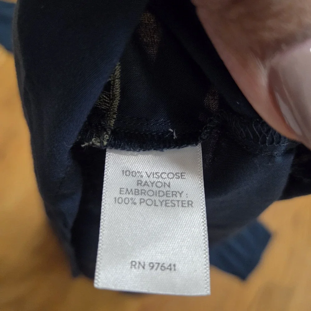 J‎ Jill Embroidered Floral Accent Long Sleeve Tunic Dark Teal Peacock - Picture 9 of 13